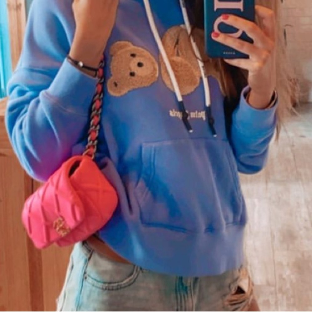 Palm angels hoodie light blue